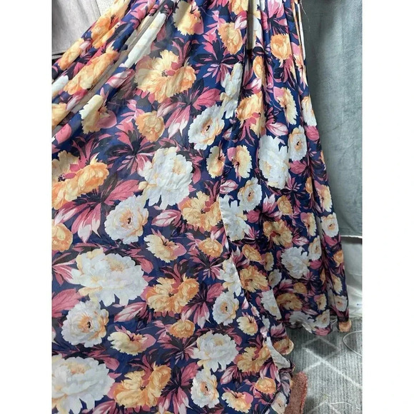 Womens Haani Floral Sheer Cocktail Maxi Dress Sz 1X‎ Cottagecore Peasant - Picture 2 of 6
